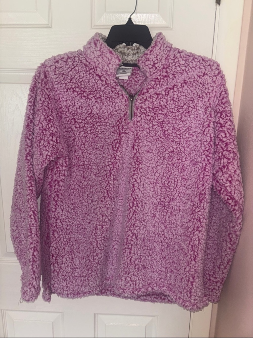 J. America Plush Lavender Sherpa Quarter-Zip Pullover
